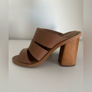 Women’s Treasure & Bond Allie Block Heel Tan Leather Sandals Size 6